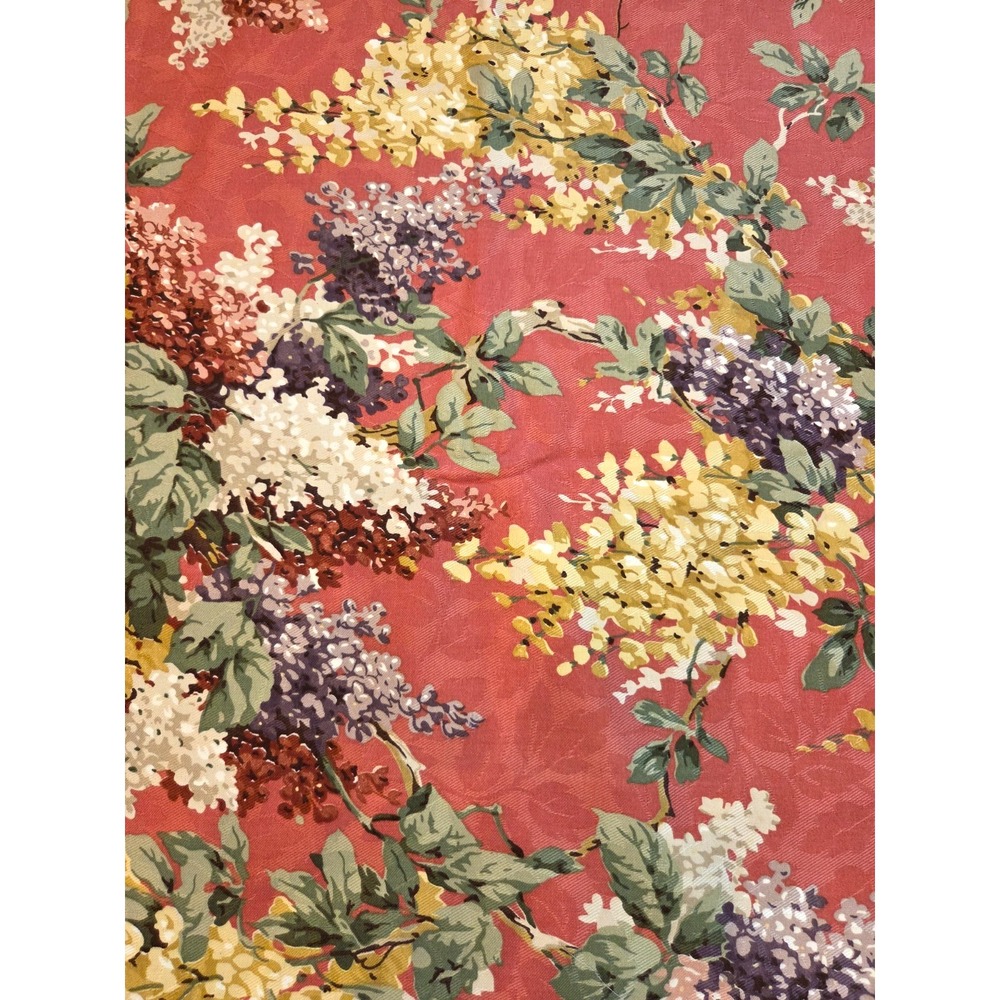 2.4 Yard P Kaufmann Screen Print Jacquard Floral Uphostery Fabric Pink Lilac